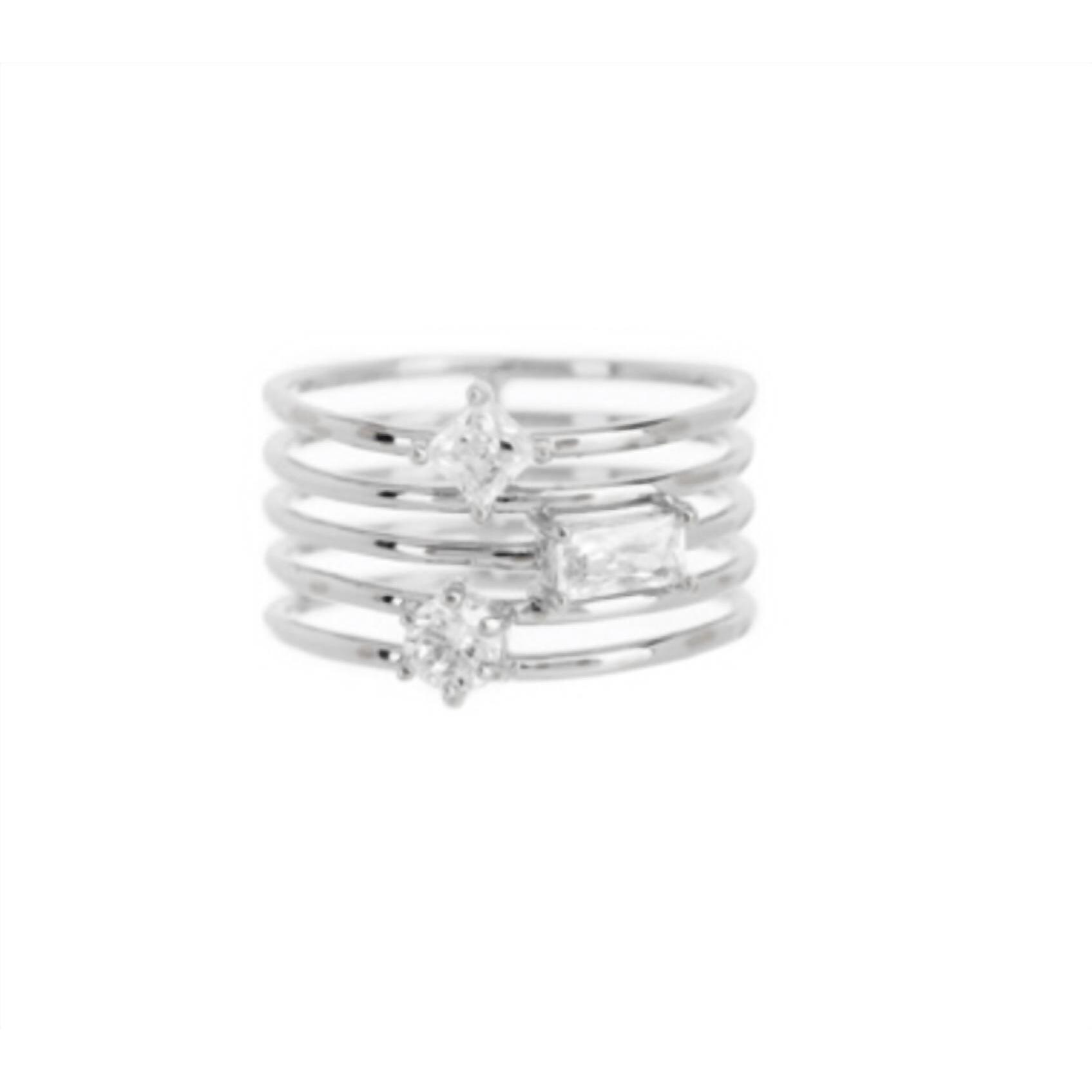 New Luv Aj Triple Stone Stack Ring In Silver 30$